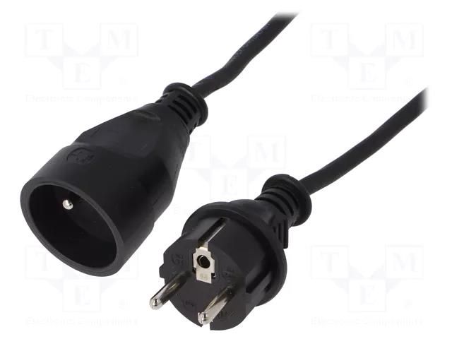 Extension lead; 3x1.5mm2; Sockets: 1; rubber; black; 20m; 10A JONEX PS-170G-20