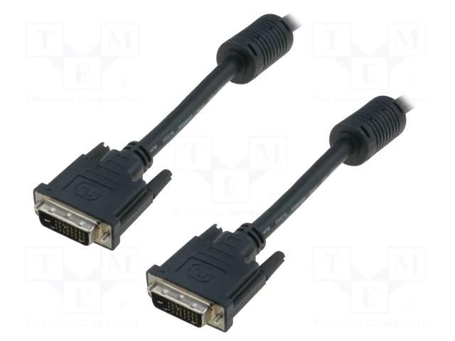 Cable; DVI-D (24+1) plug,both sides; PE; 3m; black; dual link DIGITUS AK-320101-030-S