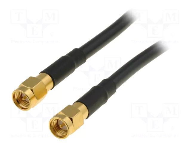 Cable; 0.5m; SMA male,both sides; black; 50Ω AMPHENOL SMA-MM/50/0.5