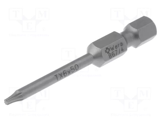 Screwdriver bit; Torx®; TX06; 1/4"; Overall len: 50mm WERA WERA.867/4/6