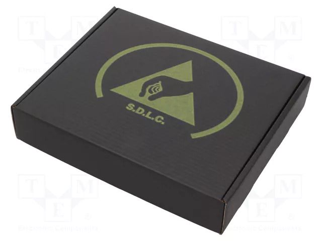 Container: box; with foam lining; ESD; black; cardboards ANTISTAT ATS-026-0071