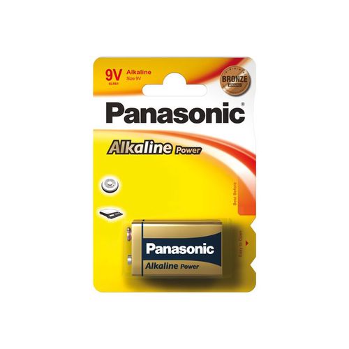 Leelispatarei 6F22 (1604, 1222) 9V Panasonic Alkaline Power 1604A/PAN/A 5410853039303