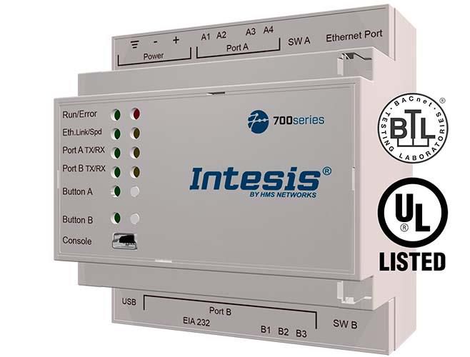 Intesis protocol translator with KNX, Serial and IP support - 1200 points, Intesis IN701KNX1K20000