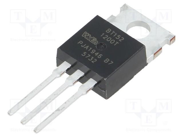 Thyristor; 1.2kV; Ifmax: 31A; 20A; Igt: 35mA; TO220AB; THT; tube; 2us WeEn Semiconductors BT152-1200TQ