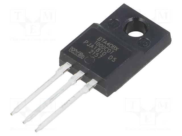 Triac; 1kV; 8A; TO220FP; Igt: 35mA; Ifsm: 90A; 3Q,Hi-Com WeEn Semiconductors BTA408X-1000C0TQ