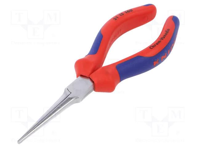 Pliers; half-rounded nose,elongated; Pliers len: 160mm KNIPEX KNP.3115160