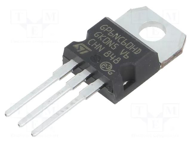 Transistor: IGBT; 600V; 15A; 56W; TO220AB STMicroelectronics STGP6NC60HD
