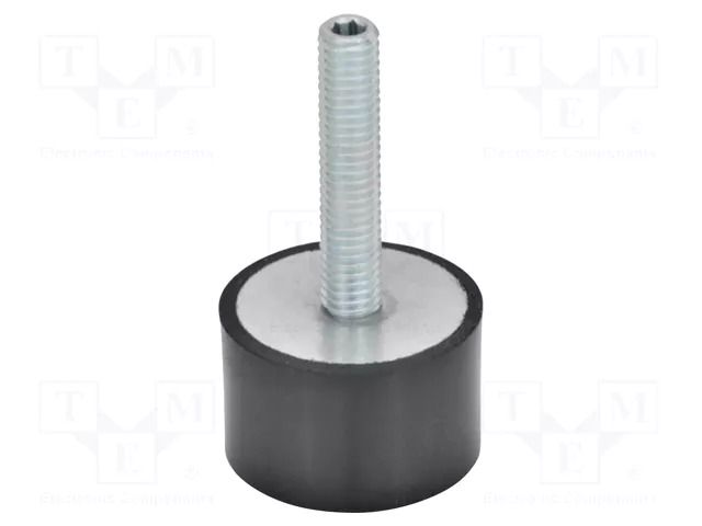 Vibroisolation foot; Ø: 38mm; H: 20mm; Shore hardness: 70; 920N ELESA+GANTER GN439-38-M8-65-70