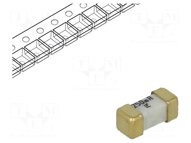 Fuse: fuse; 250mA; 125VAC; 125V; 125VDC; ultra rapid; ceramic; SMD LITTELFUSE 0448.250MR