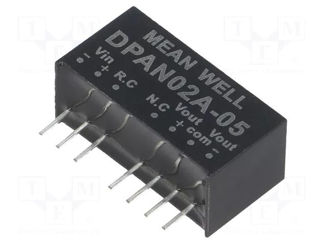 Converter: DC/DC; 2W; Uin: 9÷18VDC; Uout: 5VDC; Uout2: -5VDC; SIP8 MEAN WELL DPAN02A-05