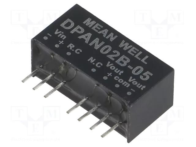 Converter: DC/DC; 2W; Uin: 18÷36VDC; Uout: 5VDC; Uout2: -5VDC; SIP8 MEAN WELL DPAN02B-05