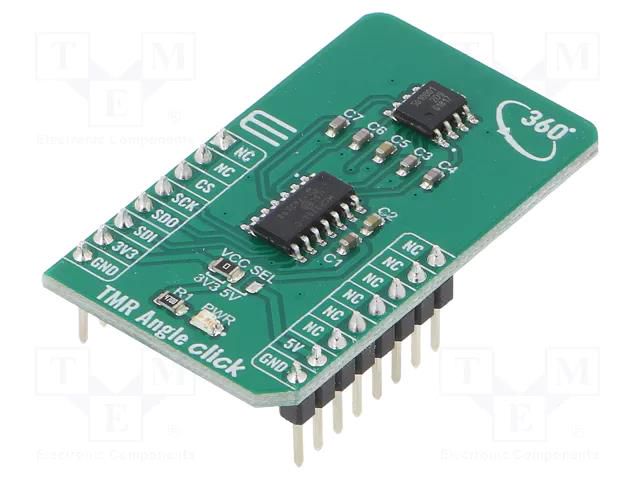 Click board; prototype board; Comp: MCP3204,TLE5501; tilt sensor MIKROE MIKROE-3769