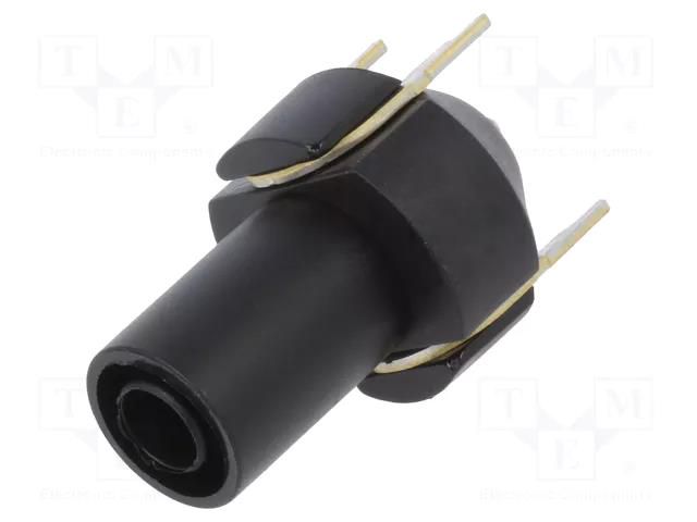 Connector: 4mm banana; socket; 24A; black; PCB; 29.85mm POMONA POM-73096-0