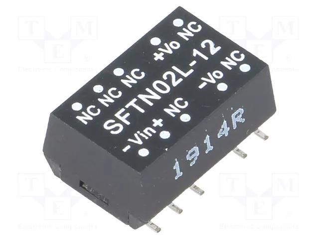 Converter: DC/DC; 2W; Uin: 4.5÷5.5VDC; Uout: 12VDC; Iout: 33÷167mA MEAN WELL SFTN02L-12
