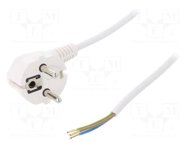 Cable; 3x0.75mm2; CEE 7/7 (E/F) plug angled,wires,SCHUKO plug PLASTROL W-97151