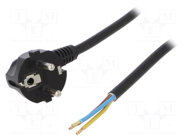 Cable; 3x1.5mm2; CEE 7/7 (E/F) plug angled,wires,SCHUKO plug PLASTROL W-97180