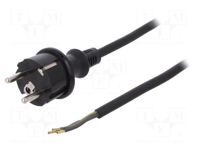 Cable; 3x1mm2; CEE 7/7 (E/F) plug,wires,SCHUKO plug; rubber PLASTROL W-97268