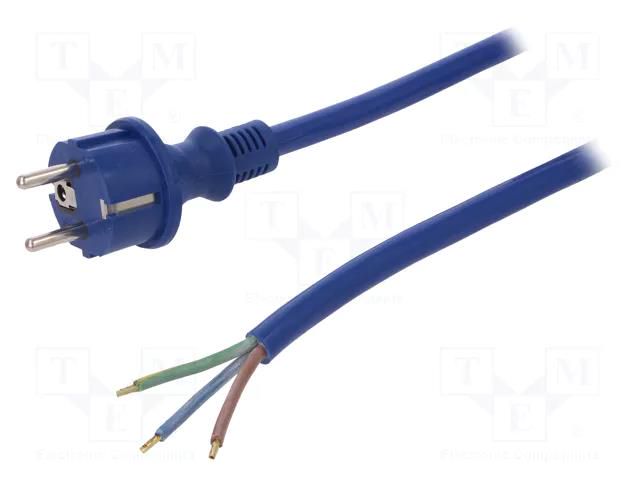 Cable; 3x2.5mm2; CEE 7/7 (E/F) plug,wires,SCHUKO plug; rubber PLASTROL W-98455