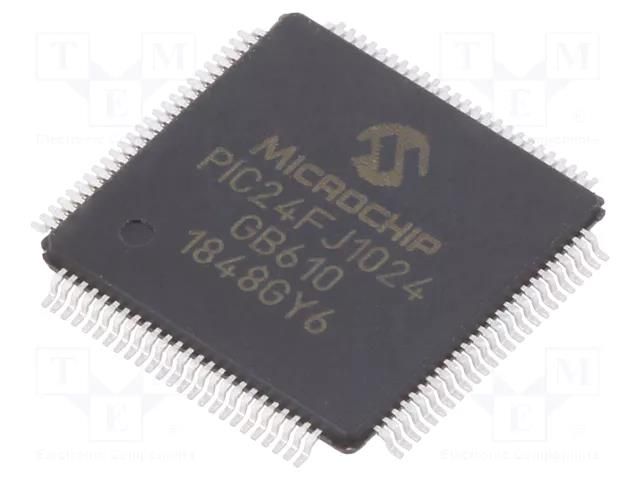 IC: PIC microcontroller; 1024kB; I2C x3,I2S x3,SPI x3,UART x6 MICROCHIP TECHNOLOGY 24FJ1024GA610-I/PT