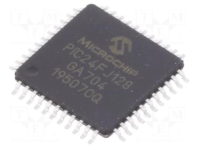 IC: PIC microcontroller; 64kB; I2C x2,I2S x3,SPI x3,UART x2 MICROCHIP TECHNOLOGY 24FJ64GA704-I/PT