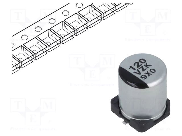 Capacitor: hybrid; 120uF; 35VDC; 1.7A; SMD; ESR: 35mΩ; ZKU; ±20% PANASONIC EEHZKV121XUP