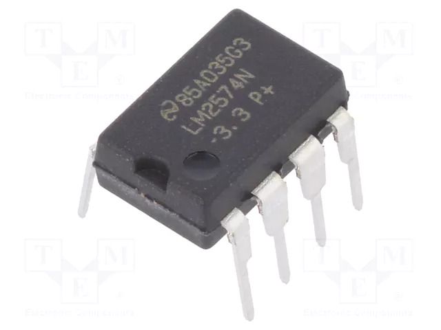 PMIC; DC/DC converter; Uin: 4÷40VDC; Uout: 3.3VDC; 0.5A; DIP8; THT TEXAS INSTRUMENTS LM2574N-3.3/NOPB