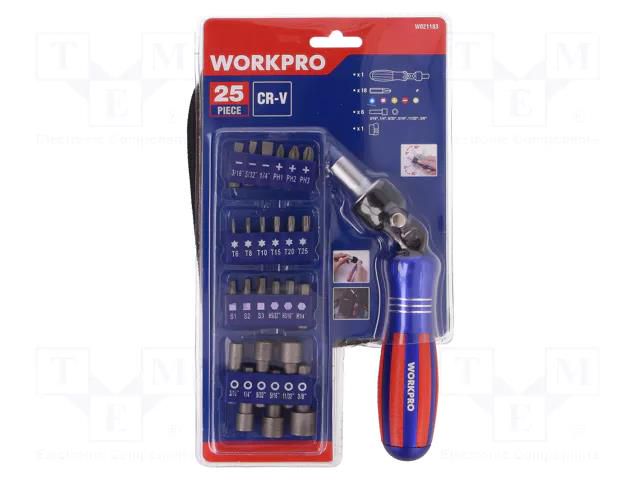 Kit: screwdrivers; Kind of holder: 1/4" (6,3mm),magnetic Workpro WP-W021183WE