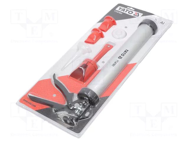 Caulking gun; 380mm; aluminium; Kit: 3 application tips YATO YT-67583