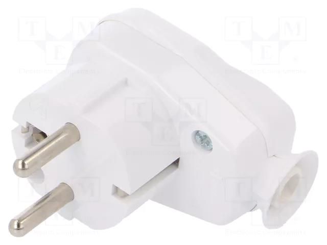 Connector: AC supply; male; plug; 2P+PE; 250VAC; 16A; white; PIN: 3 TIMEX-ELEKTRO AWA-LKBWH