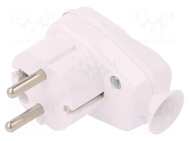 Connector: AC supply; male; plug; 2P+PE; 250VAC; 16A; white; PIN: 3 TIMEX-ELEKTRO AWA-LKWH