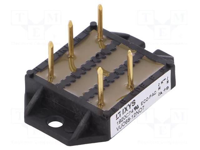 Bridge rectifier: three-phase; Urmax: 1.2kV; If: 70A; Ifsm: 300A IXYS VUO68-12NO7