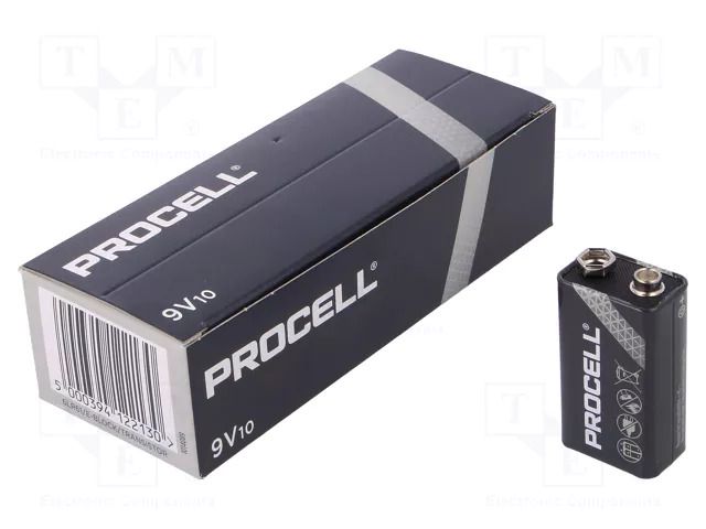 Battery: alkaline; 6F22; 9V; non-rechargeable; 10pcs. PROCELL BAT-6LR61/DRPR-BOX