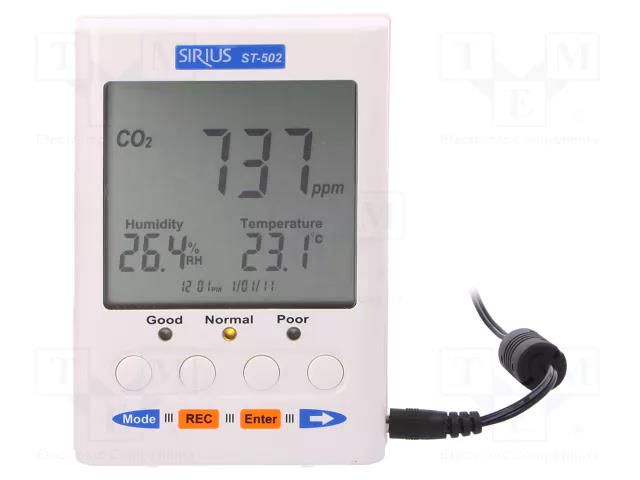 Meter: CO2, temperature and humidity; Range: 0÷9999ppm,5÷95% TENMARS ST-502