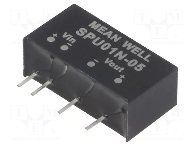 Converter: DC/DC; 1W; Uin: 21.6÷26.4VDC; Uout: 5VDC; Iout: 0÷200mA MEAN WELL SPU01N-05