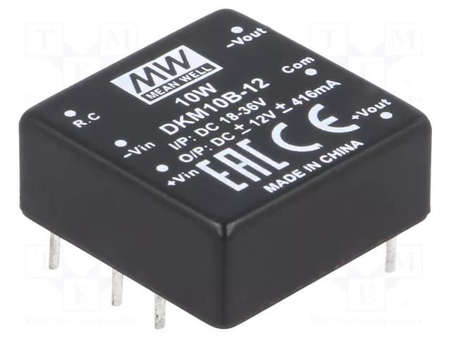 Converter: DC/DC; 10W; Uin: 18÷36VDC; Uout: 12VDC; Uout2: -12VDC MEAN WELL DKM10B-12