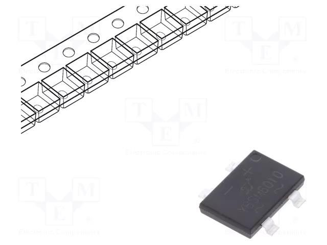 Bridge rectifier: single-phase; 1kV; If: 6A; Ifsm: 150A; YBS3; SMT YANGJIE TECHNOLOGY YBSM6010-YAN