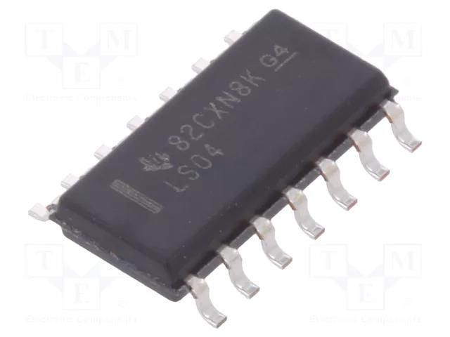 IC: digital; NOT; Ch: 6; SMD; SO14; 0÷70°C; 74LS TEXAS INSTRUMENTS SN74LS04D