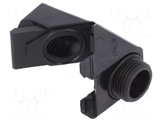 Connector; angular; M20; M20; IP68; polyamide; black; Snap Elbow HUMMEL HUMMEL-1316200150
