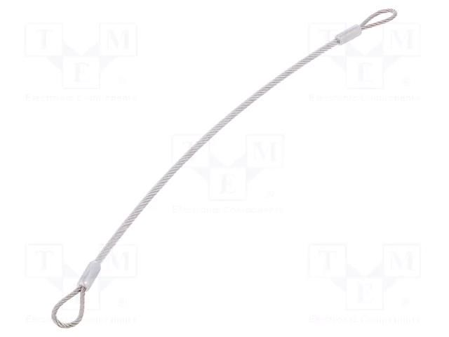 Retaining cable; with 2 loops; Plating: PVC; stainless steel ELESA+GANTER GN111.2-200D-TR