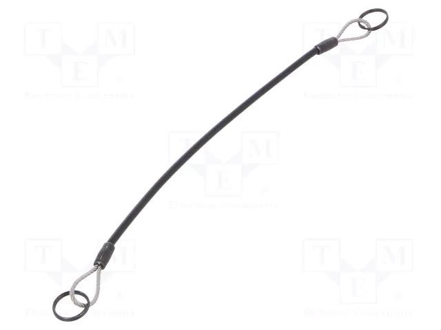 Retaining cable; with 2 key rings; Plating: PVC; stainless steel ELESA+GANTER GN111.2-320-14A-SW