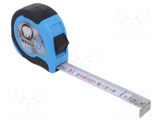 Measuring tape; L: 5m; Width: 19mm; ABS,elastolan,stainless steel MEDID MED.9195