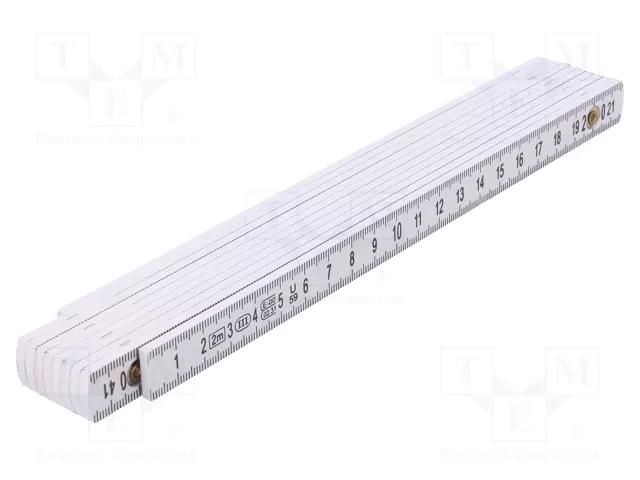 Folding ruler; L: 2m; white; measure MEDID MED.2000