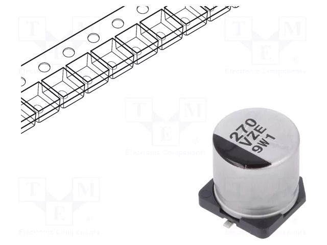 Capacitor: hybrid; 270uF; 35VDC; 900mA; SMD; ESR: 20mΩ; ZE; ±20% PANASONIC EEHZE1V271P