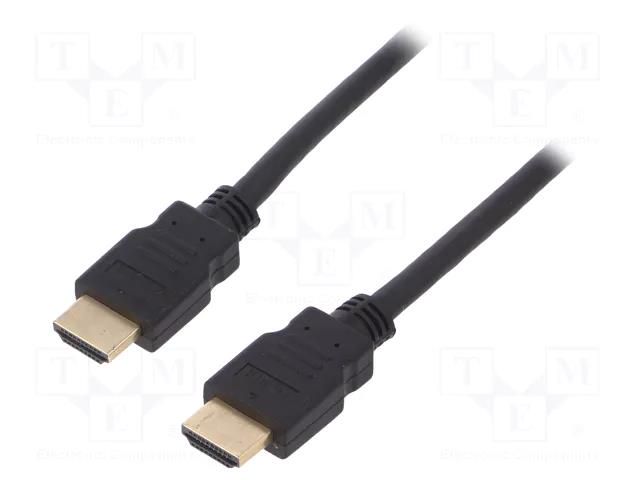 Cable; HDMI plug,both sides; PVC; 0.5m; black; HDCP 2.2,HDMI 2.1 Goobay HDMI.HE260.005