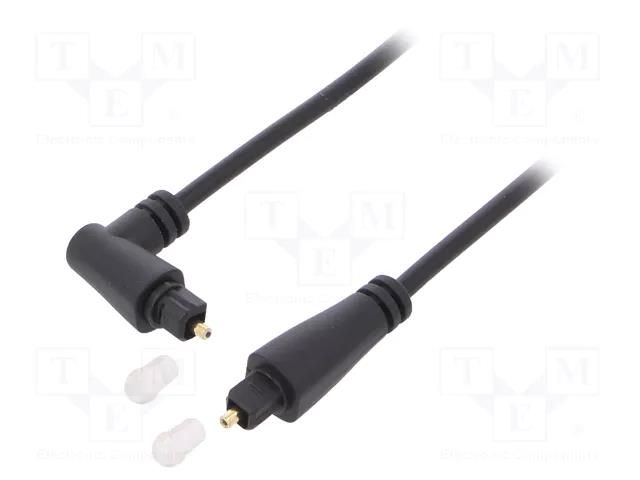 Cable; Toslink plug,Toslink plug angled; 2m; black; Øout: 4mm Goobay TOS-X90-2.0