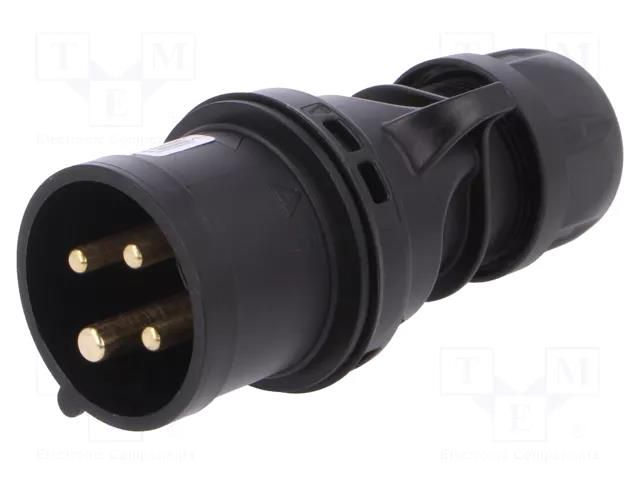 Connector: AC supply 3-phase; plug; male; 16A; 400VAC; Midnight PCE 014-6X