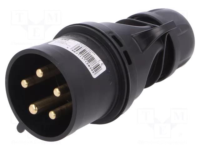 Connector: AC supply 3-phase; plug; male; 32A; 400VAC; Midnight PCE 025-6X