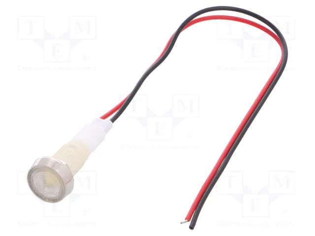 Indicator: LED; flat; white; 110VDC; 110VAC; Ø10mm; cables; 200mm NINIGI IND10P-110W-W