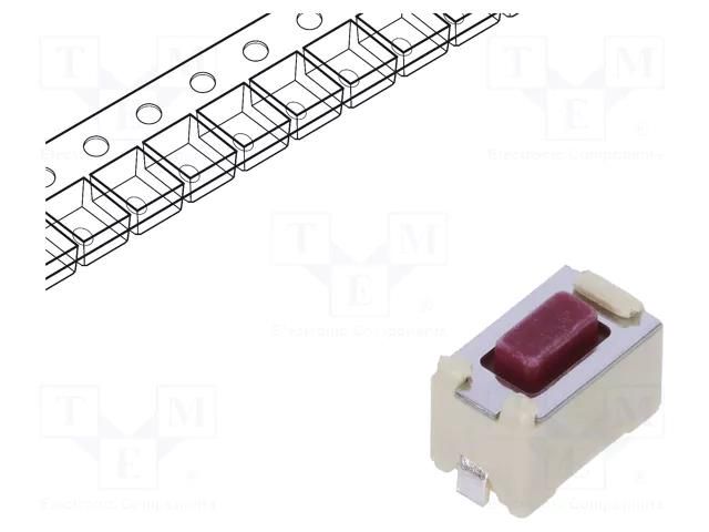 Microswitch TACT; SPST; Pos: 2; 0.05A/12VDC; SMT; 2.6N; 6x3.5x3.5mm ALPS SKQMAQE010