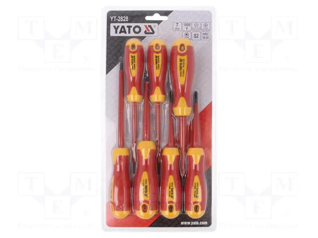 Kit: screwdrivers; insulated; Phillips,Pozidriv®,slot; 1kVAC YATO YT-2828